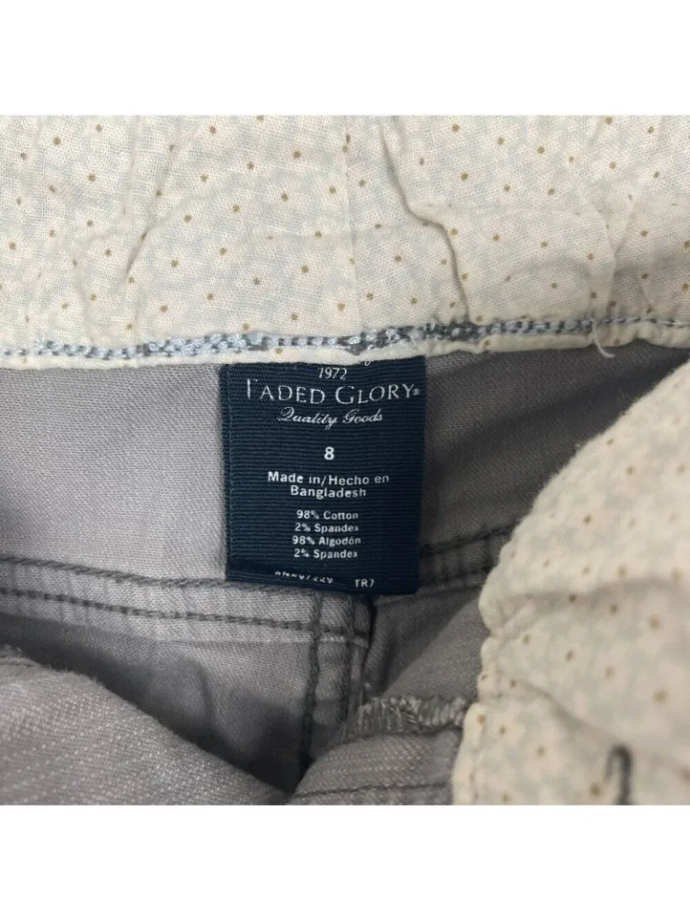 Faded Glory Women Denim Capri Cotton Blend Stretch Casual Pants Size 8
